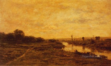 La Sena A Conflans Barbizon Impresionismo paisaje Charles Francois Daubigny arroyo Pinturas al óleo